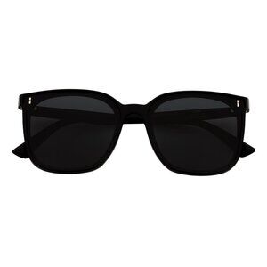 Polarized Womens Oversize Square Cat Eye Sunglasses Gloss Black Smoke Tint